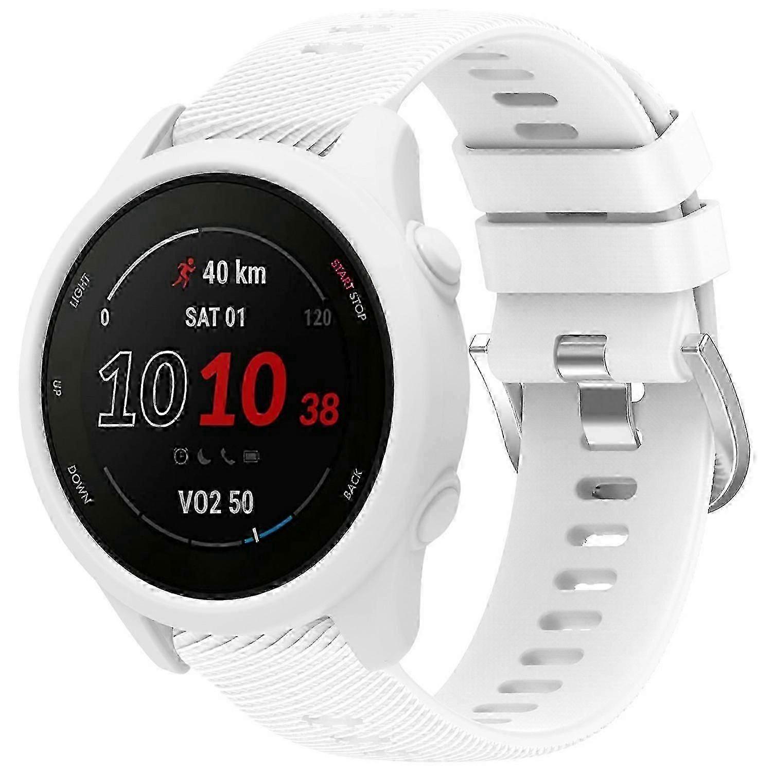 Für Garmin Forerunner 255/Forerunner 265 Silikonarmband mit Kreuzstruktur und Uhrengehäuse b hk
