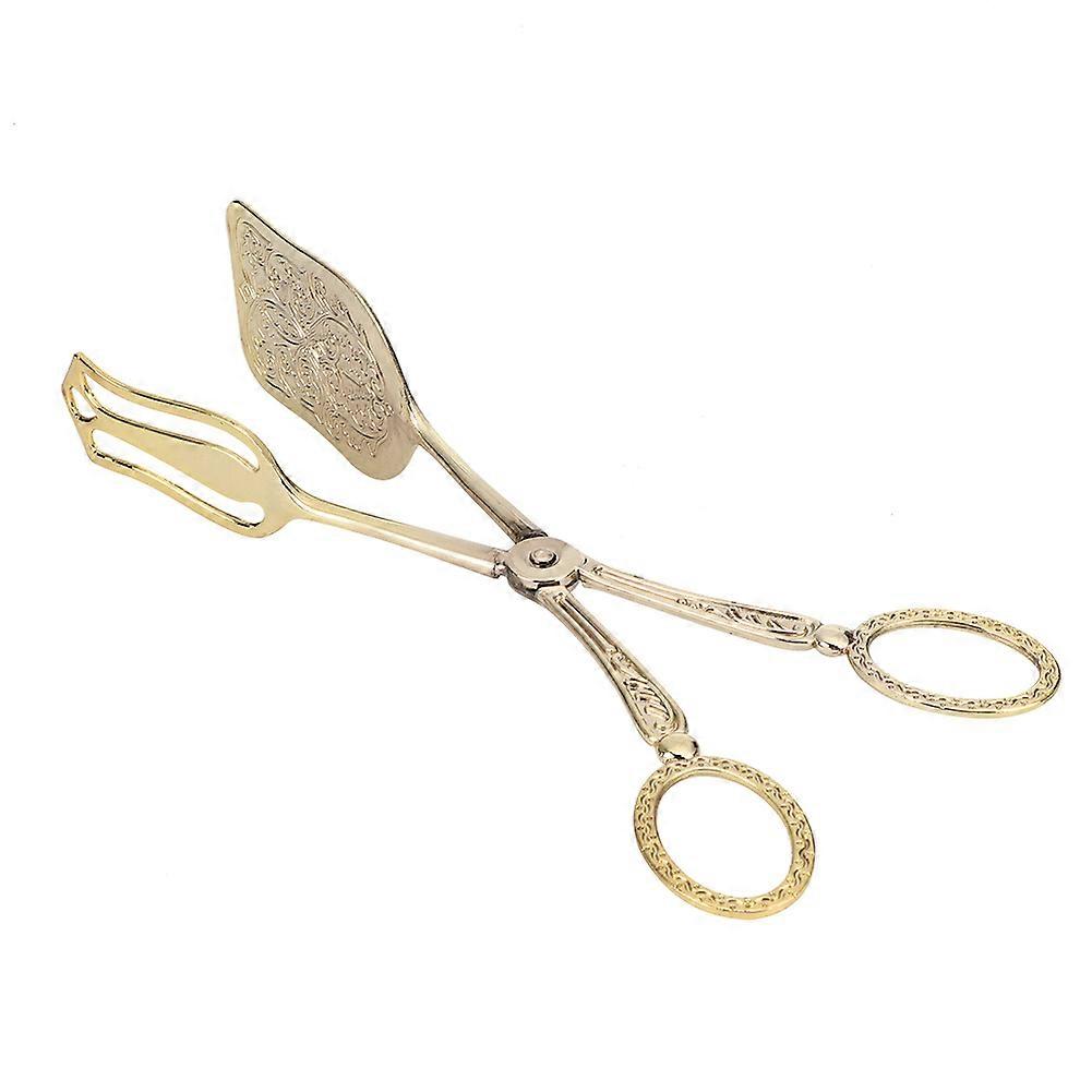 Retro Zinc Alloy Bread Tongs Kitchen Tool with Square Head, Durable Baking Food Clip for Serving and Grilling