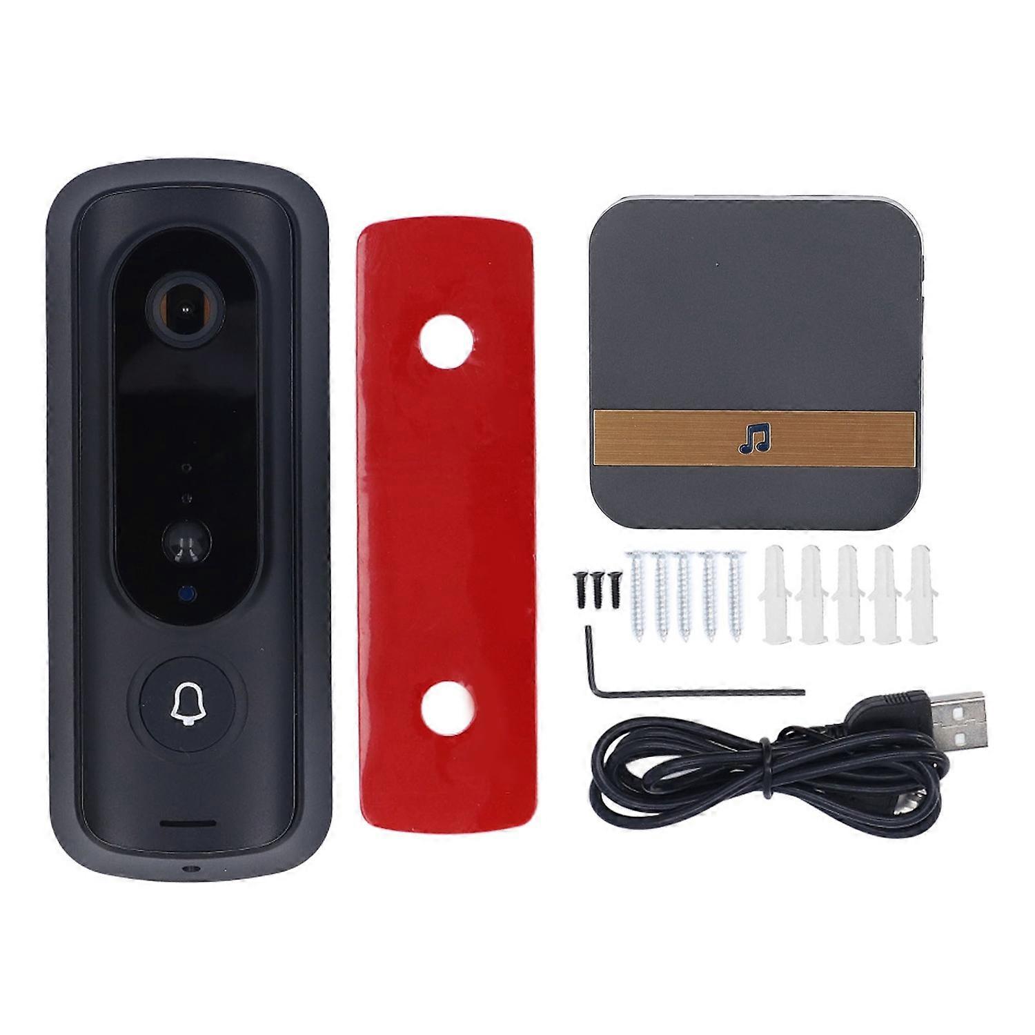 Doorbell Camera 2.4G WiFi 1080P HD Night Vision AI Human Recognition 2 Way Talking Wireless Doorbell