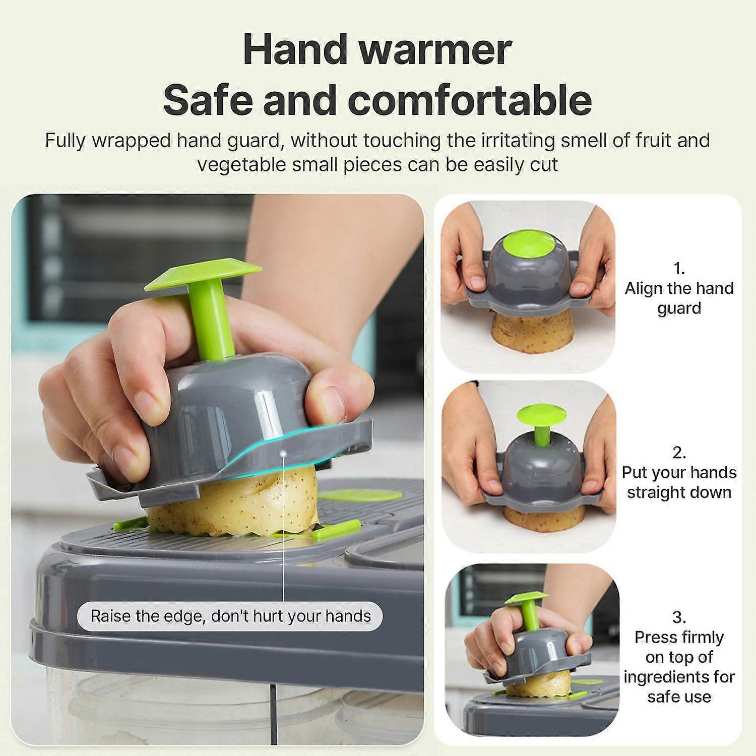 7 In 1 vegetable chopper with container and Lid Manual Hand Veggie Chopper Self Cleaning Mini Choppe