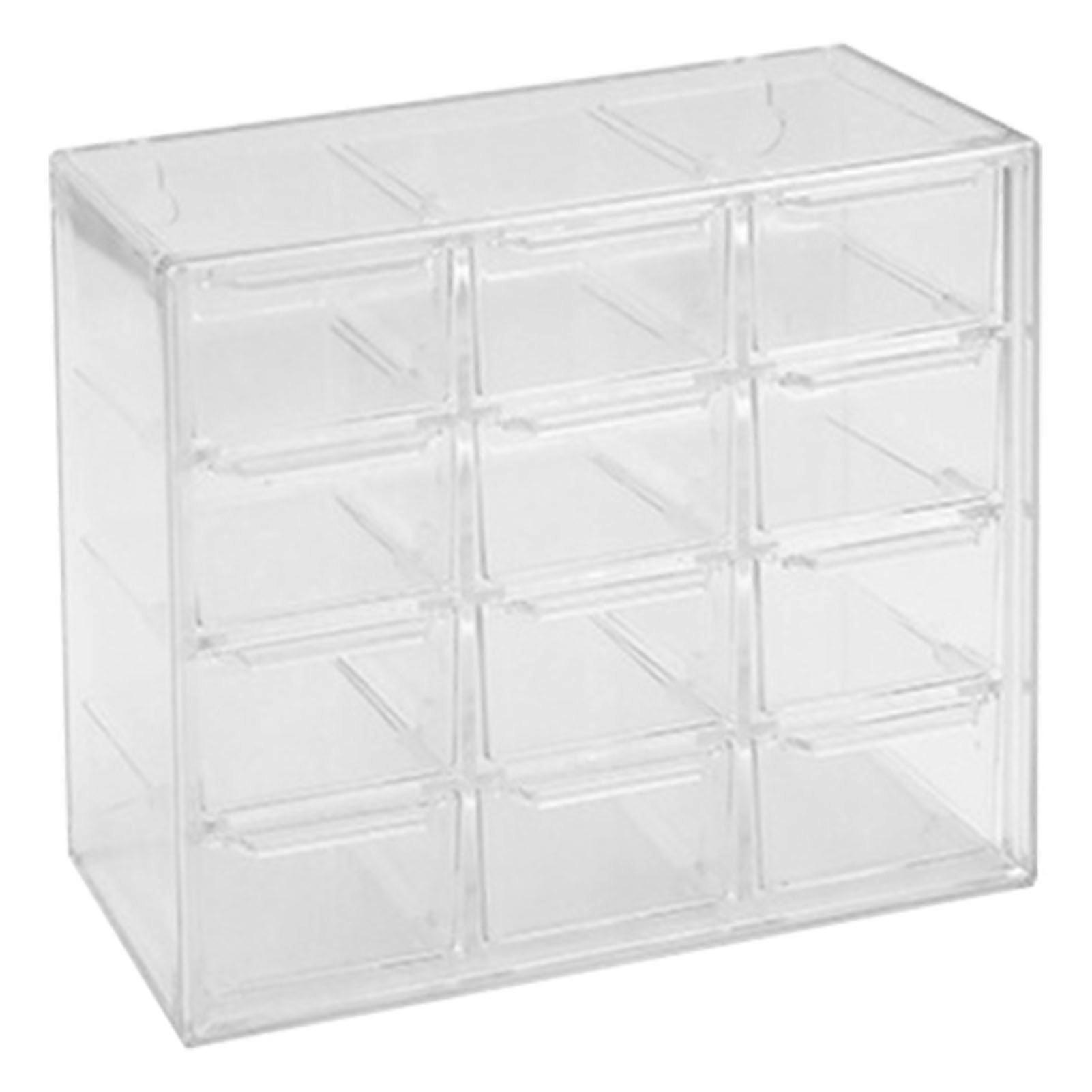 Desktop Storage Unit For Office And Home, Transparent Multiple Grids Design, Multi Desk Organizer With Stackable Craft Organizer