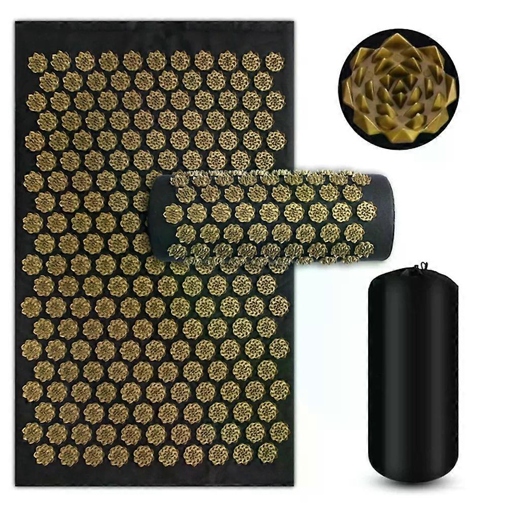 Acupuncture Massage Mat Set Yoga Mat Acupressure Cushion Sensi Stress Reduction Body Needles With Spikes Pillow Fitness Pilates