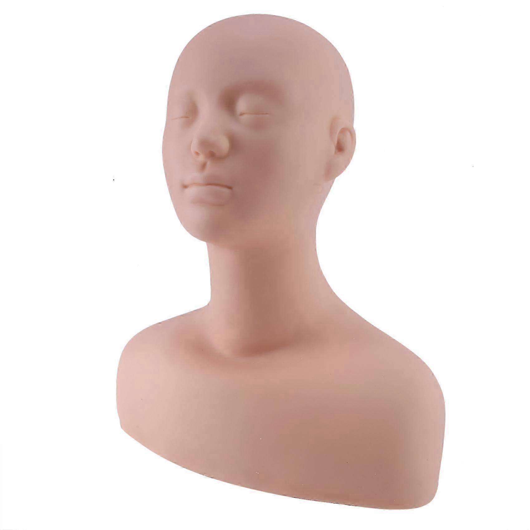 Professional Head Shoulder Exercise Bone Silicone Manikin suitable for Makeup Extension Eyelash & Massage Exercise