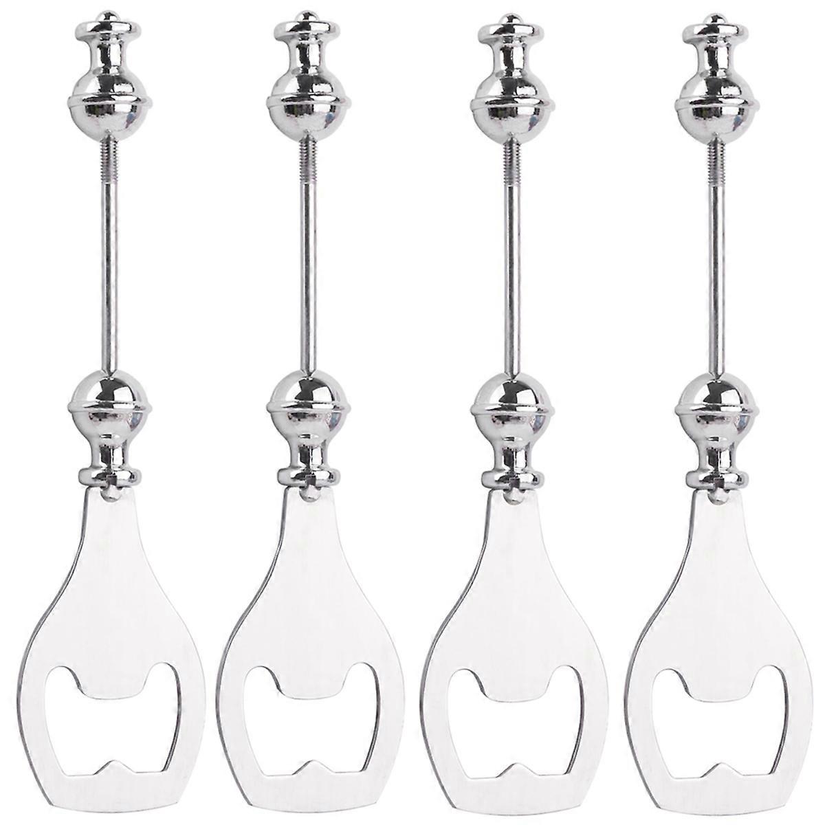 4 Pack DIY Beaded Beer Opener Metal Bottle Opener Decorative