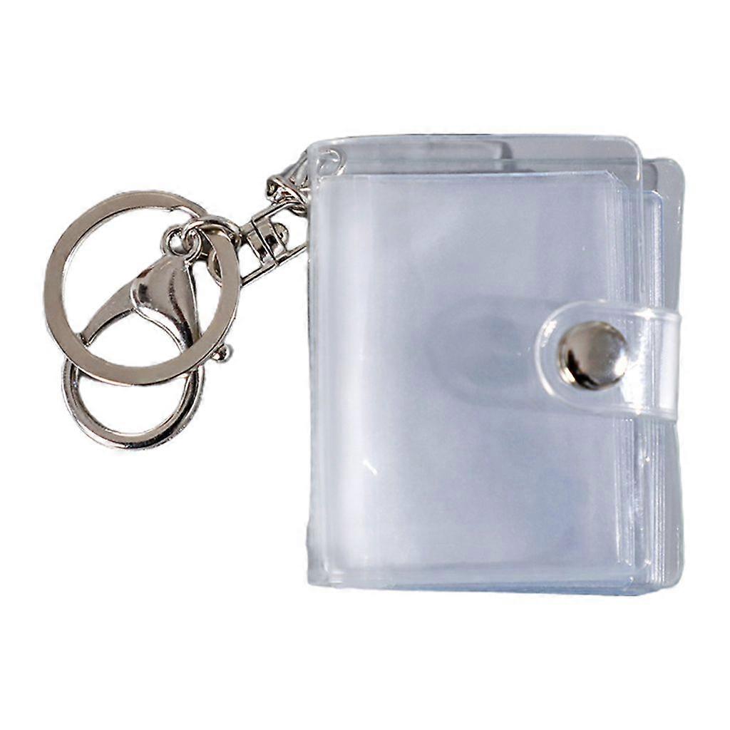 Mini Small Photo Album Keyring 16 Pockets 1 Inch ID Instant Pictures Interstitial Storage Card Book Keychain Lover for Time Memory Gift