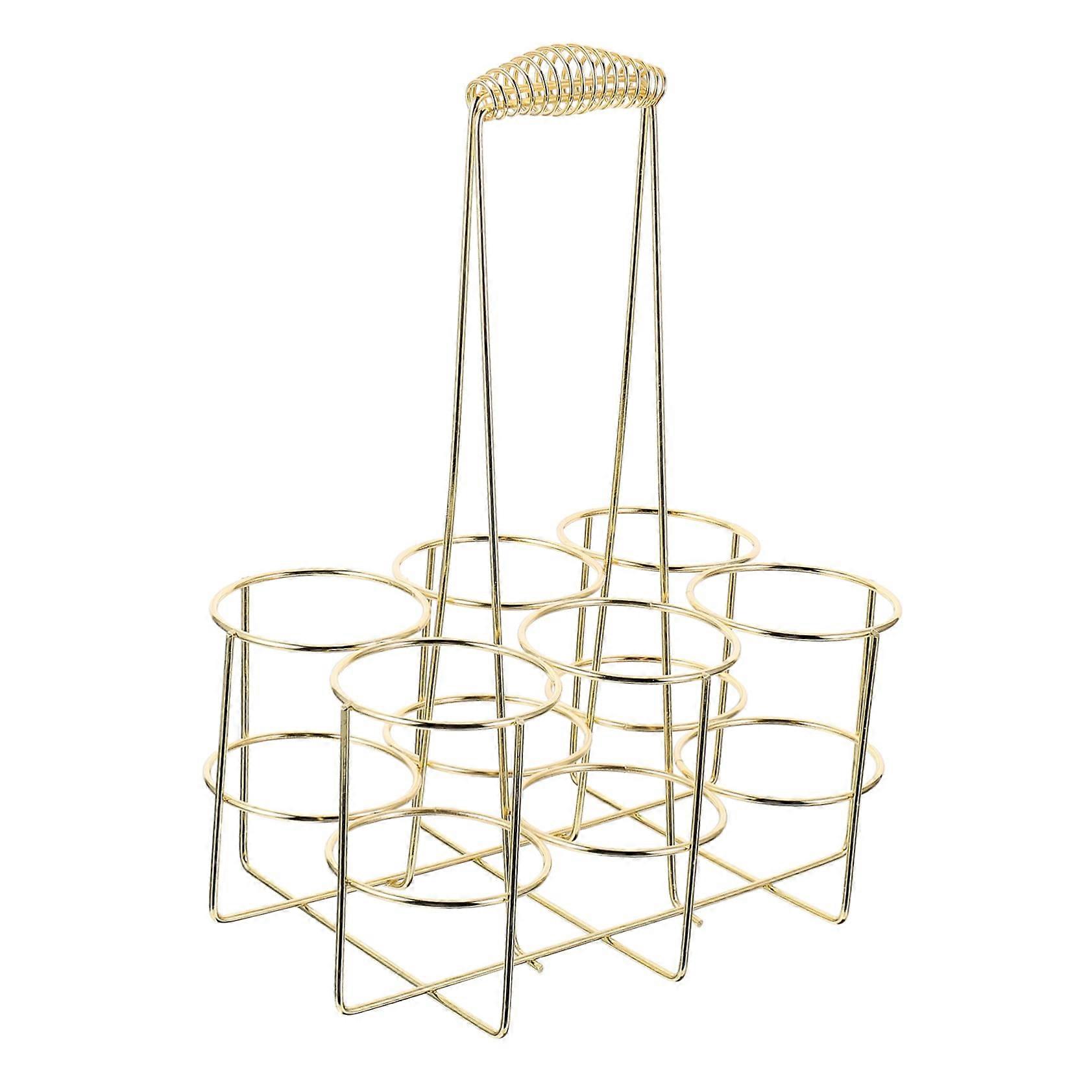 Beer Bottle Carrier Metal Frame - Multifunctional Alloy Beer Organizer Basket for Outdoor BBQ Party and Home Use