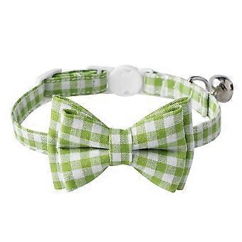Collar de gato Breakaway con linda pajarita y campana, collares ajustables para gatos, gatitos, cachorros, collares a cuadros
