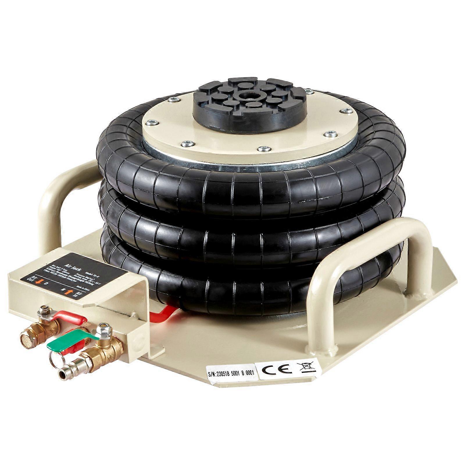 Air Jack, 3 Ton/6600 lbs Triple Bag Air Jack, Airbag Jack με έξι χαλύβδινους σωλήνες με πλευρικές λαβές για αυτοκίνητο, γκαράζ, επισκευή (μπεζ)