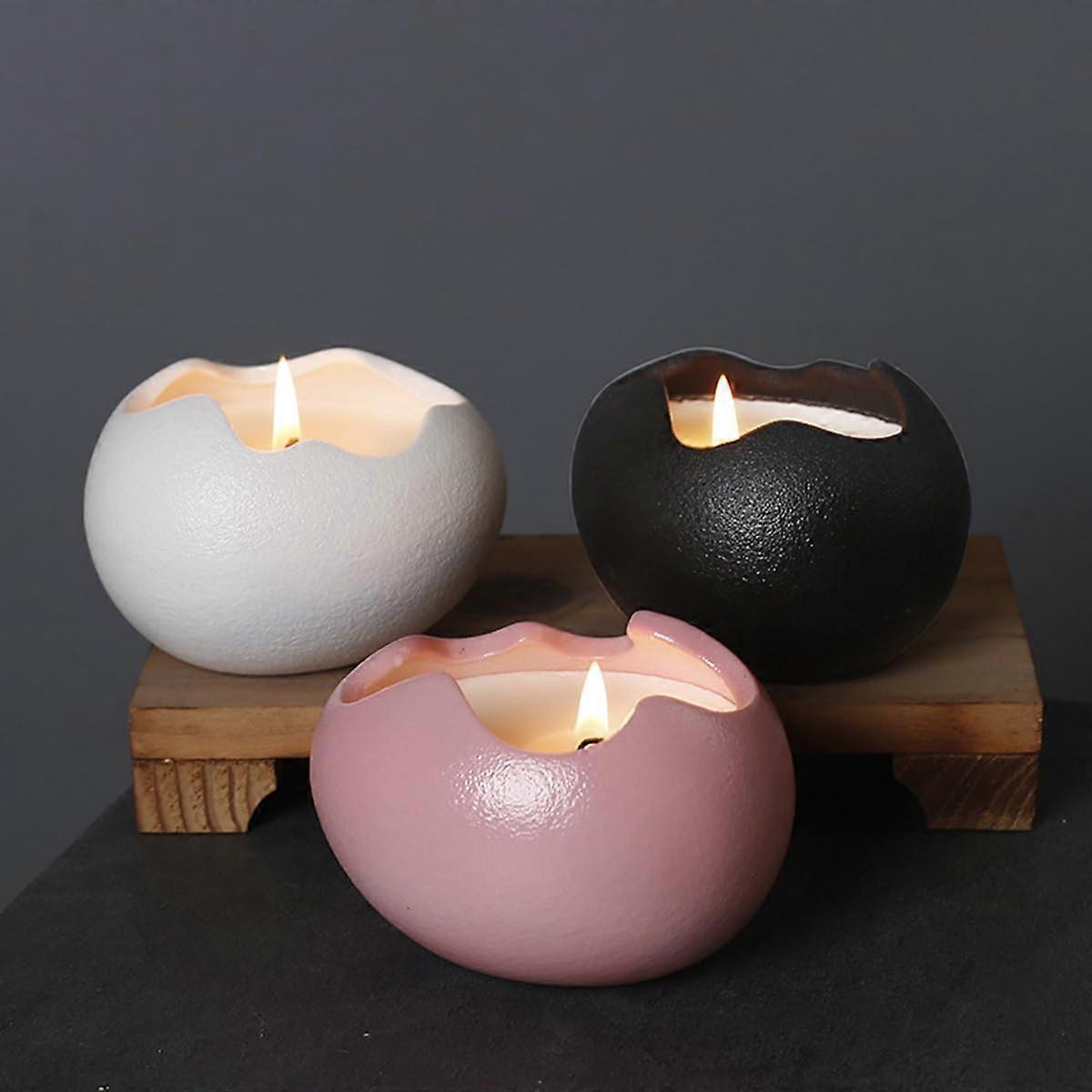 3 Pcs Cute Easter Egg Candle Holders for Birthday Party