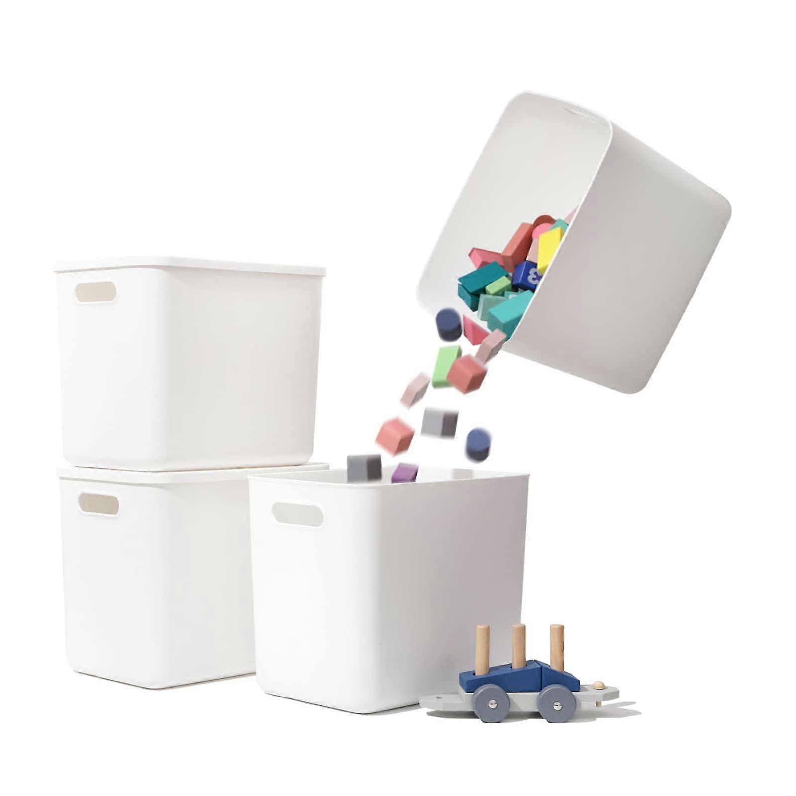 4 Pack White Storage Baskets for Shelves Drawers Desktop Playroom