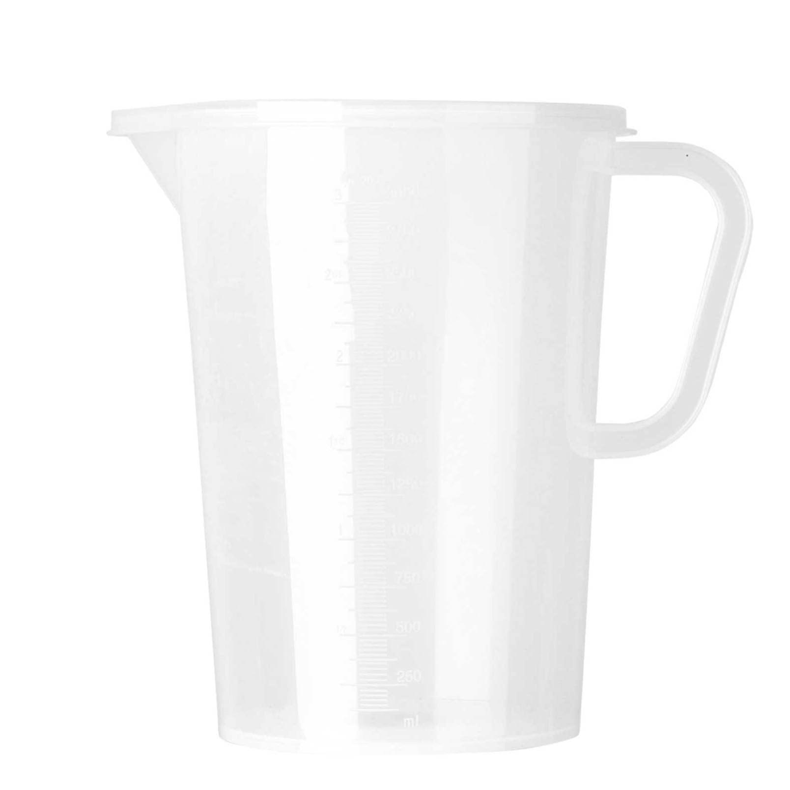 Measuring Cup Food Grade Plastic Water Pitcher Jug Pour Spout Container with Lid and Handle for Water Tea Juice with Lid 3000ml