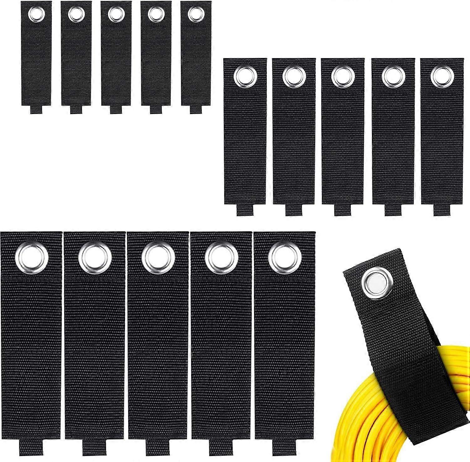 Heavy Duty Storage Straps 15 Pack Extension Cord Holder Organizer Strap,Cord Wrap Keeper Fastening Straps Cable Straps for Cords, Hoses, Rope, RV, Boa