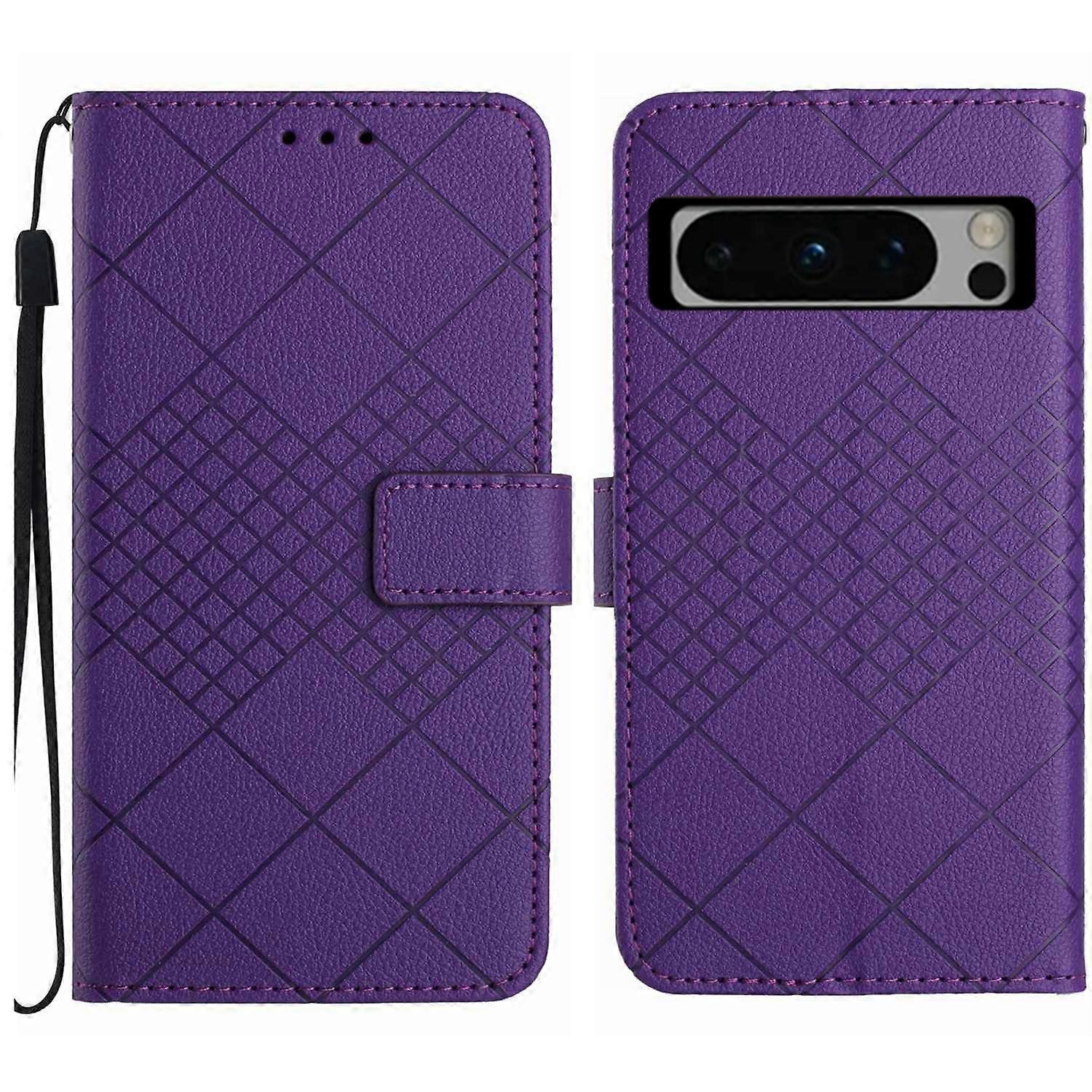 Rhombic Grid Texture Leather Phone Case