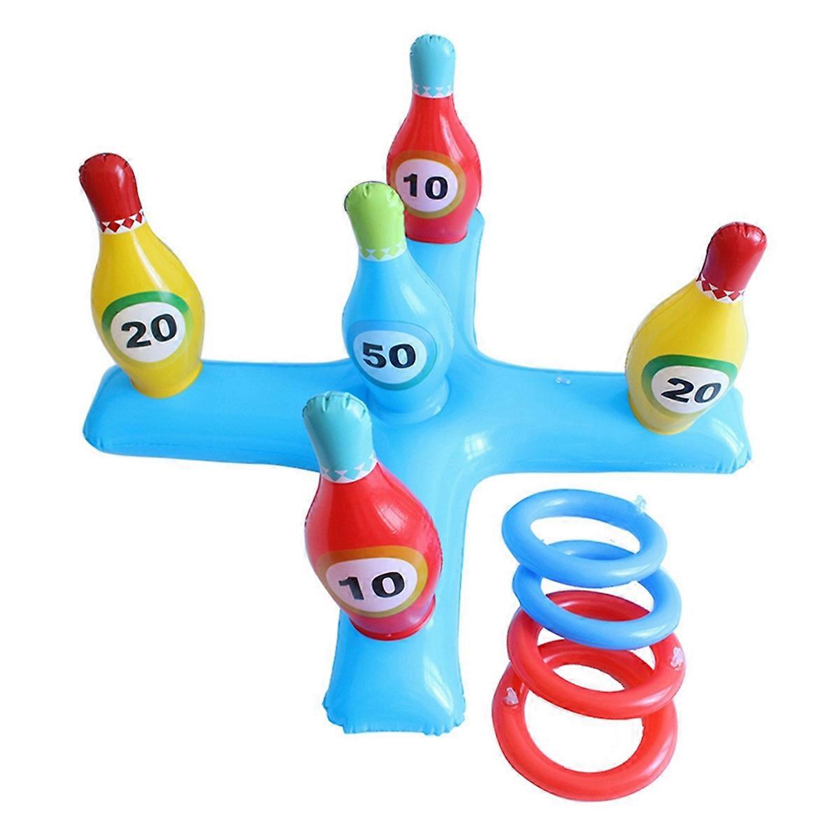 Inflatable Pool Ring Toss WaterSport Inflatable Basketball Hoop Inflatable Ring Toss for Kids Adult