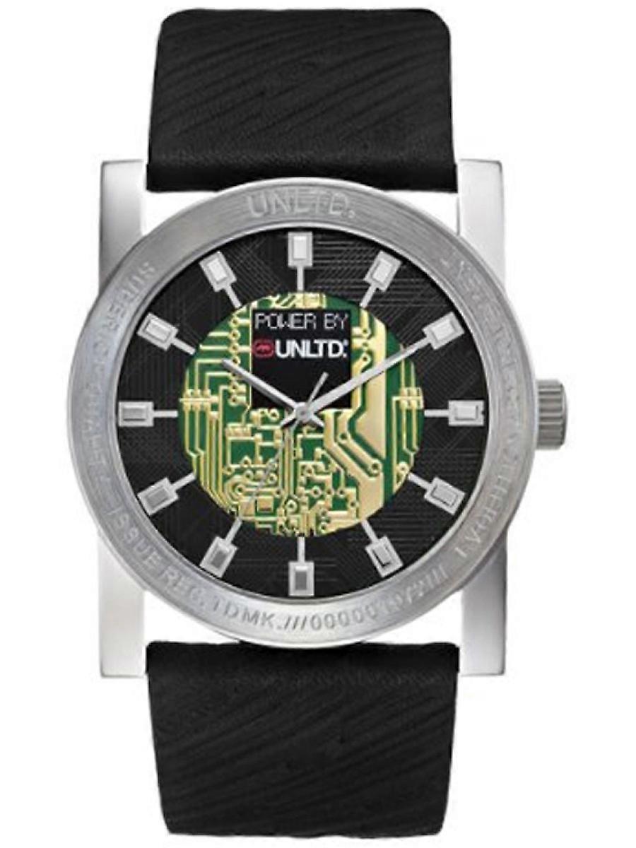 Marc Ecko Schwarzes Echtleder E10041G1 Herrenuhr