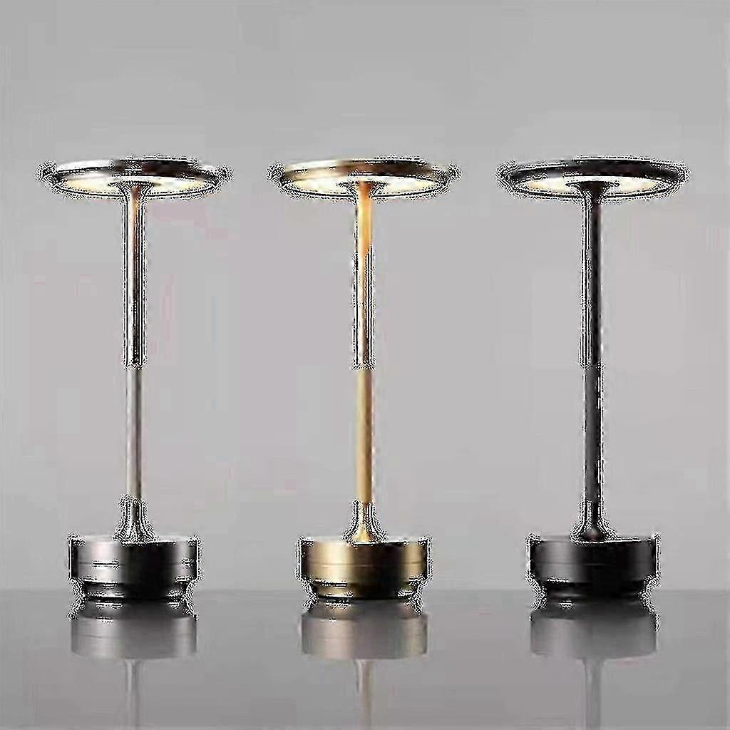 Metal Finish Cordless Lamp - Dimmable Touch Control and USB Rechargeable for Home