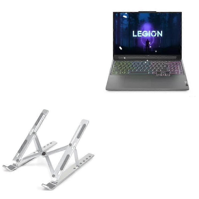 "Lenovo Legion Pro 5i Compatible Laptop Stand - Portable Multi-Angle Foldable Riser in Metallic Silver"