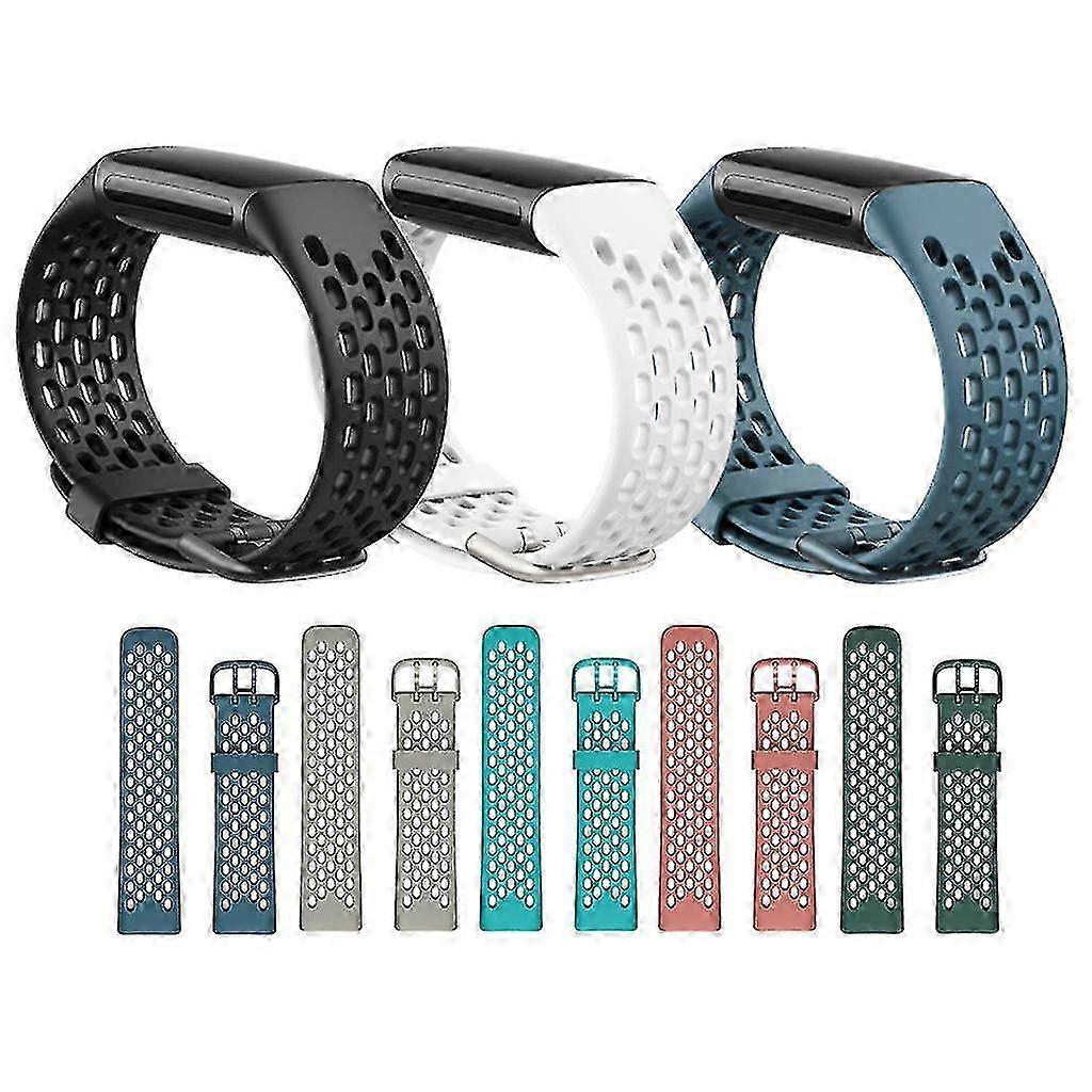 Pulseira Ajustável para Fitbit Charge 5 Sport Smartwatch com Pulseira de Sílica