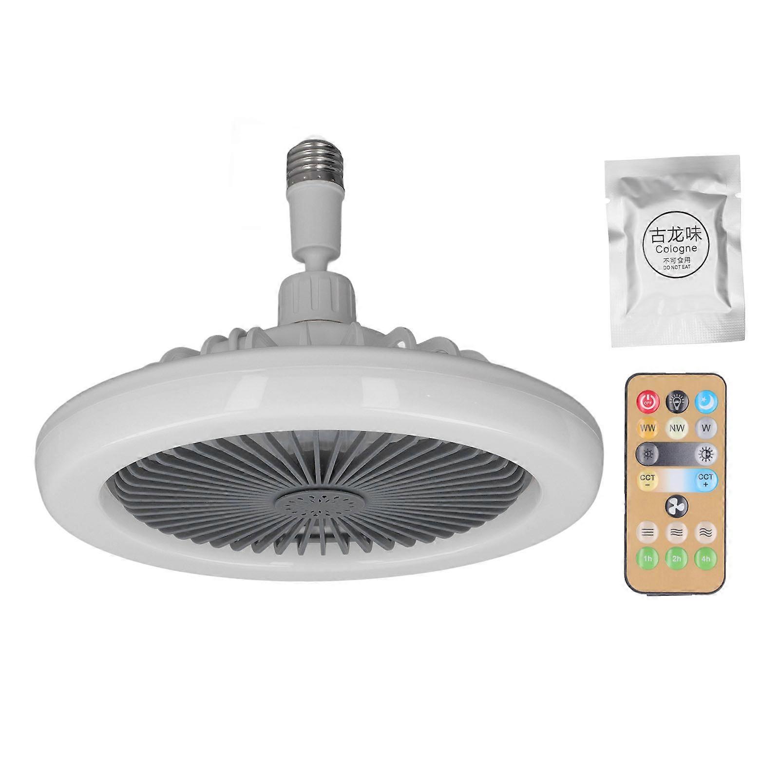 Small Ceiling Fan with Light Remote Control E27 Lamp Holder Fan Adjustable Speed Enclosed Fan