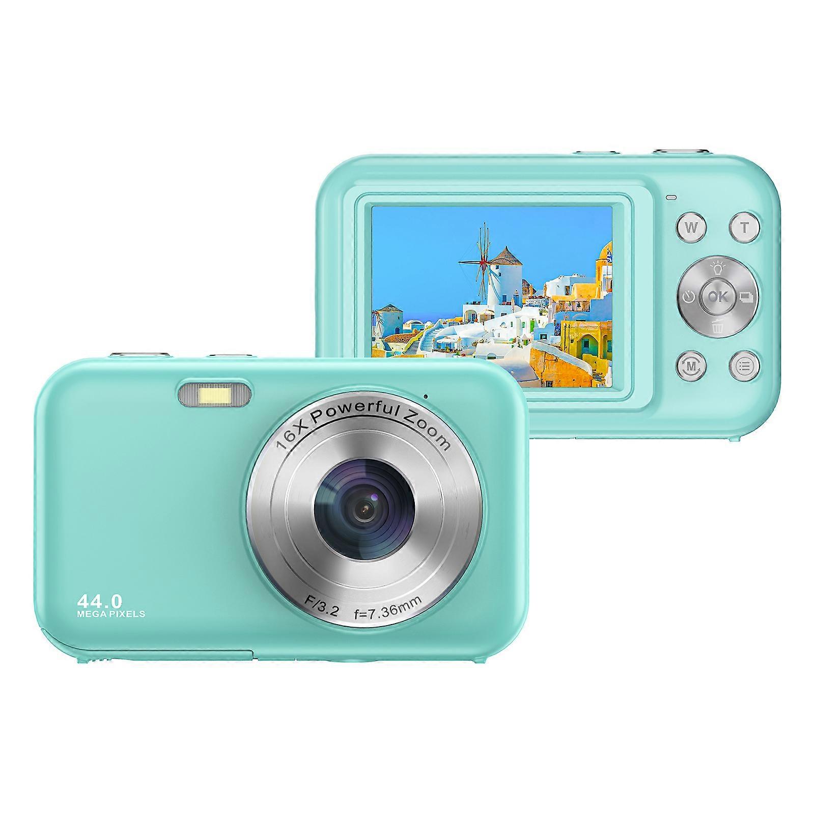 Portable Digital Camera 1080P Video Camera 44MP 16X Digital Zoom Auto Focus Self-Timer Anti-shaking with 2pcs Batteries & 32GB Memory Card Great Gift