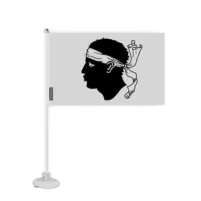 Flag - Corsica - Mini Suction Flag - 14 x 21 cm - Polyester - Double-sided Print