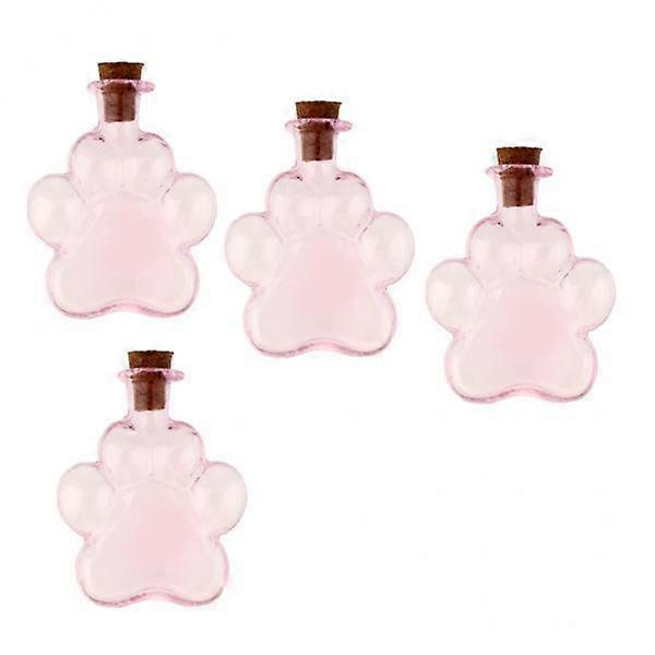 2x 4Pcs Petites bouteilles de flacons en verre avec liège Message Jars Mini pendentifs Charm DIY