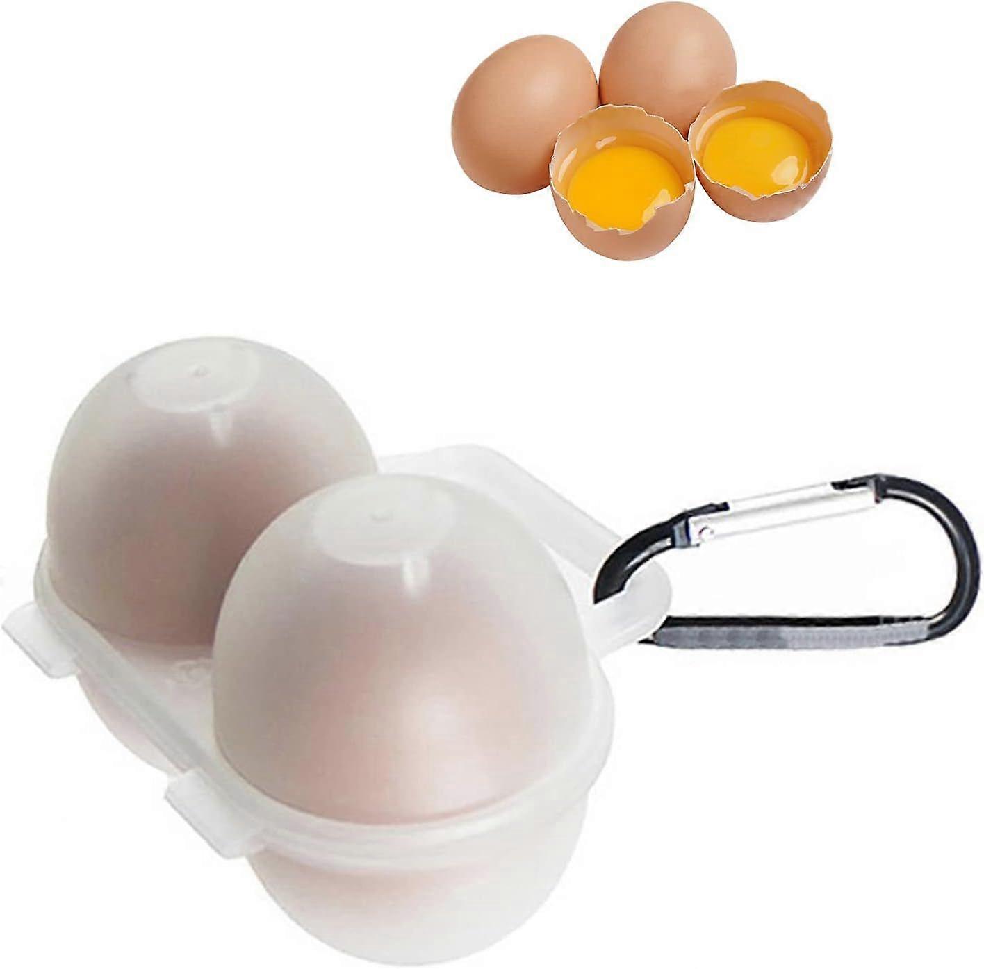 Pcs 2 Compartment Plastic Egg Box, Portable Egg Box with Lid, Egg Storage Container, Egg Storage Box Suitable for Fridge Freezer Camping