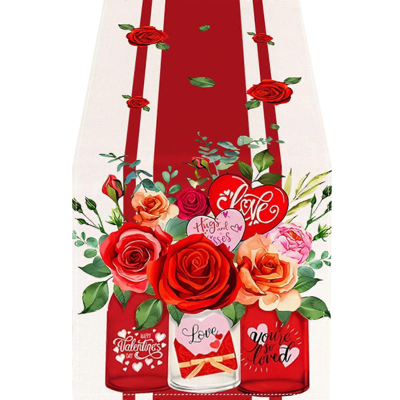 Kalp Aşk Sevgililer Günü Masa Koşucu Yıldönümü Düğün Mutfak Yemek Masası Paspasları Ev Partisi Dekor Masa Örtüsü 33 X183 cm