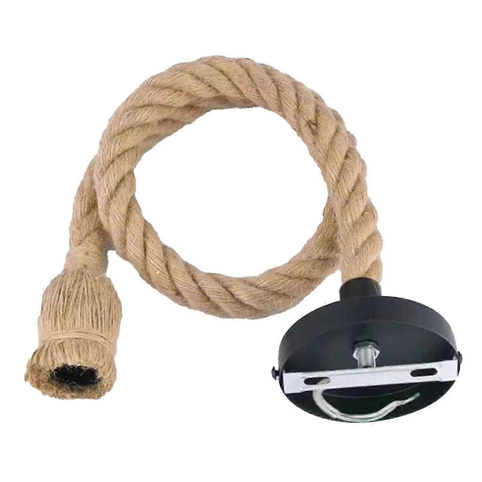 Pendant Light Hemp Rope Retro Industrial Style Hanging Lamp Ceiling Lamp Jute Rope For Coffee Shop 2m
