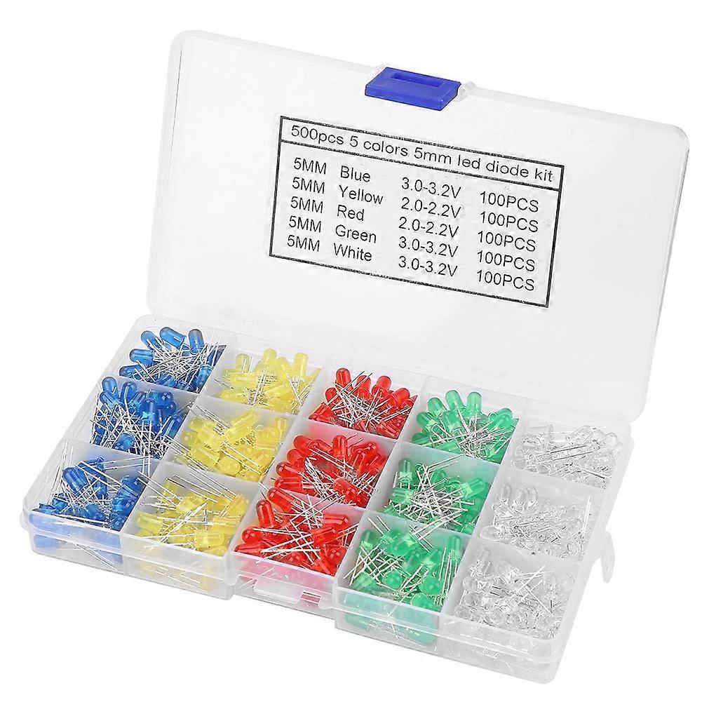 500 x 5 mm LED Light Assortment Diodes Kit  EnergyEfficient and Convenient Memory