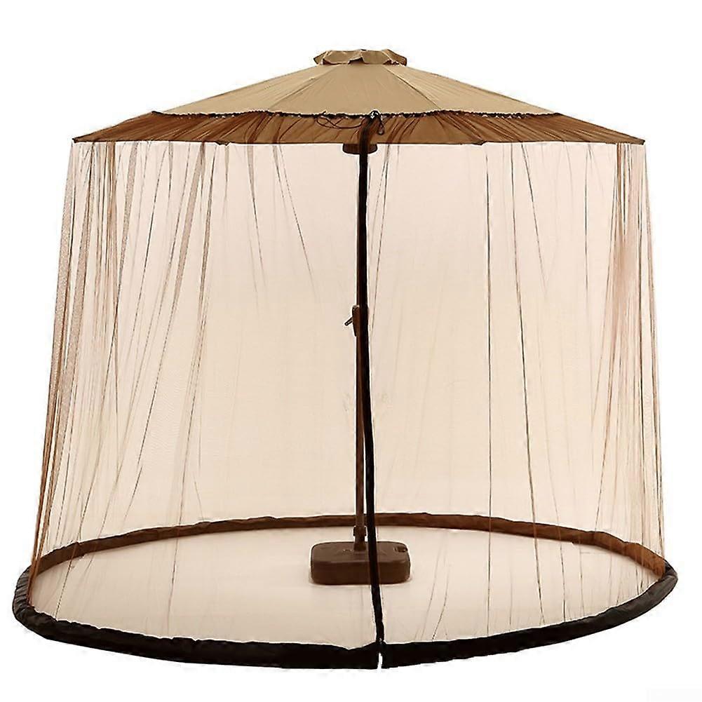 2.7 m terrace umbrella with zipper door, maximum ect protection coffee