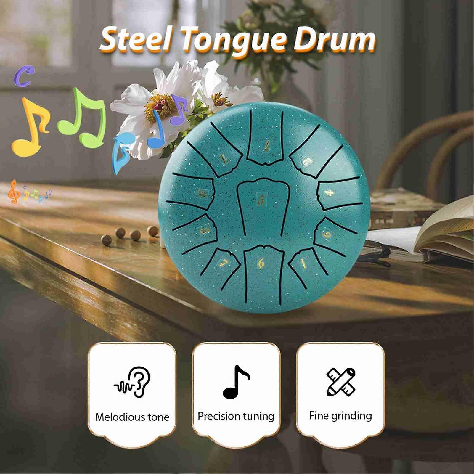 Steel Tongue Drum 6.2" 11-Note D Key Portable Handpan Drum Set