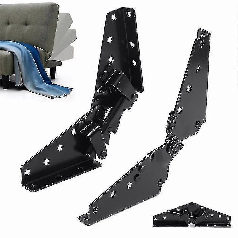 3-Position Adjustable Furniture Hinge for Folding Bed, Sofa Recliner Mechanism with Bracket (2 Sets)