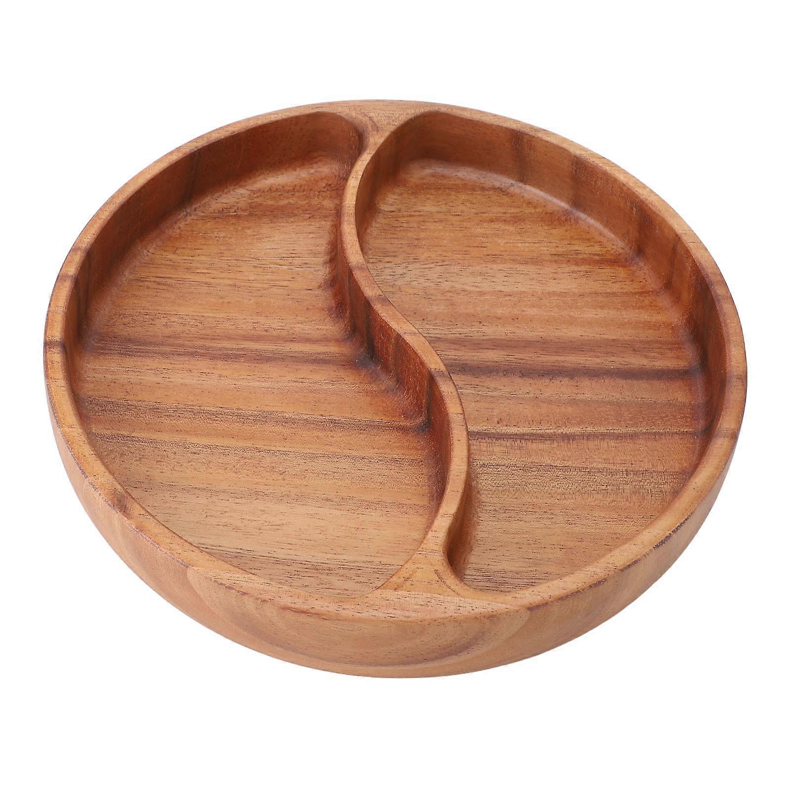 坚果储物盘托盘木制托盘甜点果蔬食品餐盘用于派对家庭晚餐假日家庭取暖 2 格