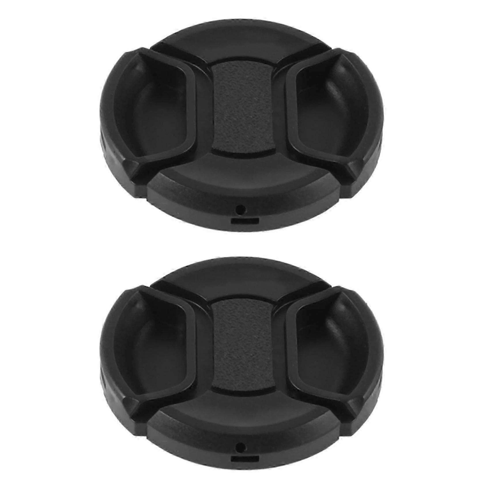 2x Universal 46mm Center Pinch Front Lens Cap for DSLR Cameras