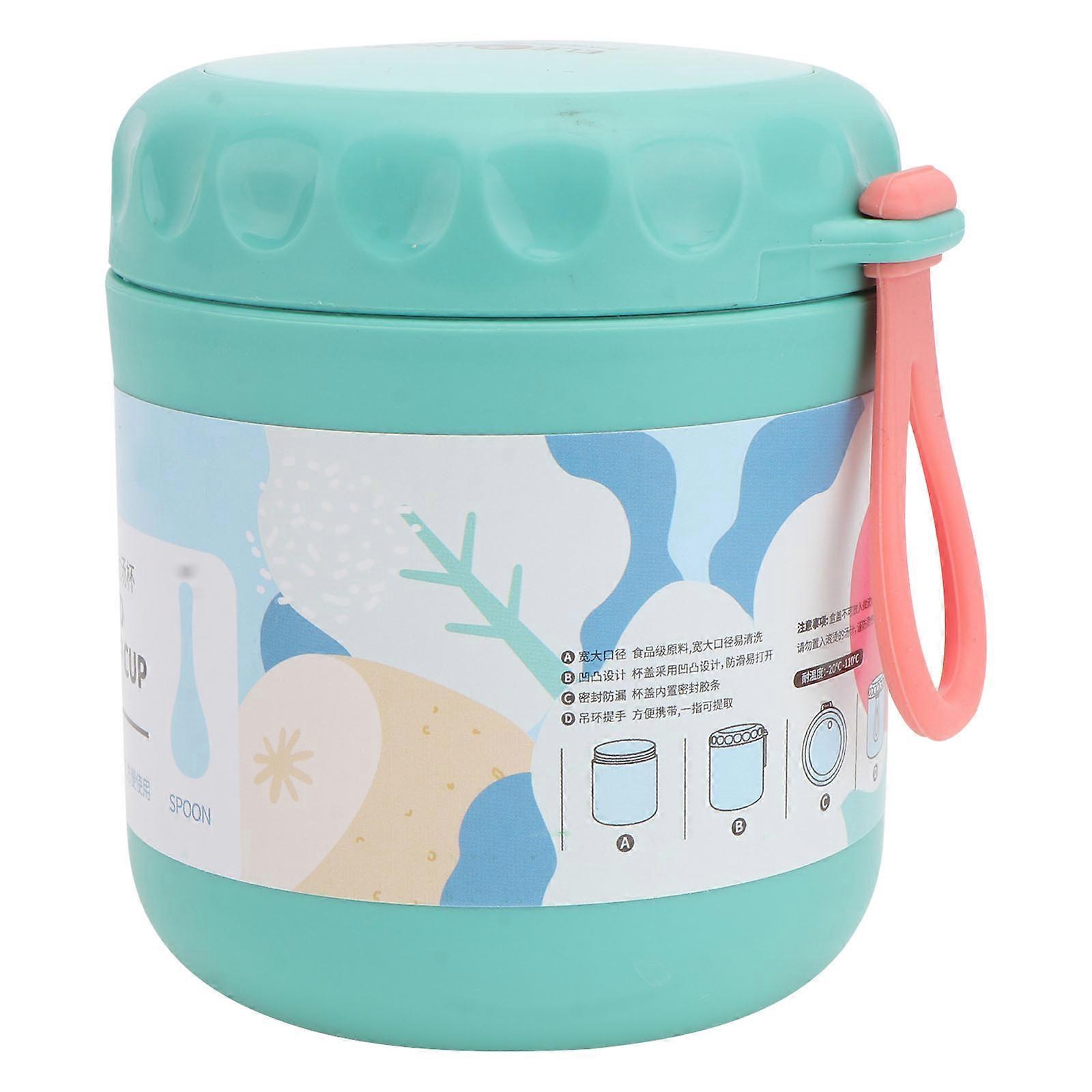 Gobelet à soupe isotherme pour le stockage PP vert portable avec poignée et bague d’étanchéité 0,5L