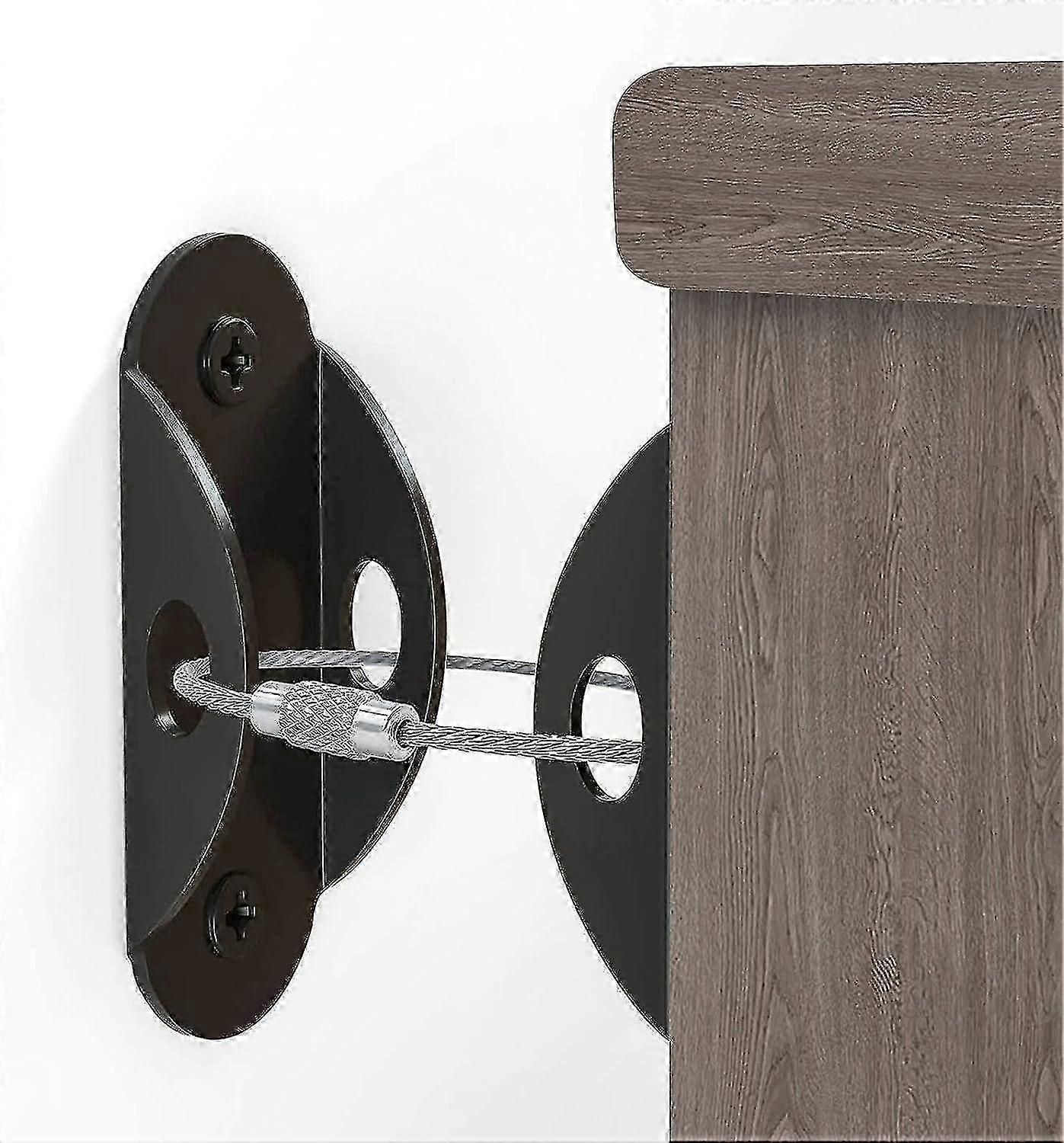 Baby Proofing Møbel Ankre, 20 stk Anti-Tip Stropper For Jordskjelv & Kjæledyr Sikkerhet - Svart