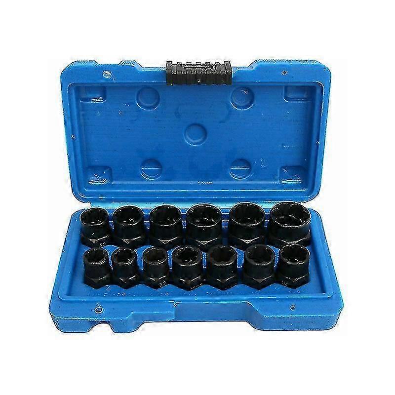 13PCS Socket Nut Extractor SetSocket Set Rounded Bolt ExtractorHex Screw ExtractorsDamaged Stud Extractor Material 8-19mm 13 Sizes