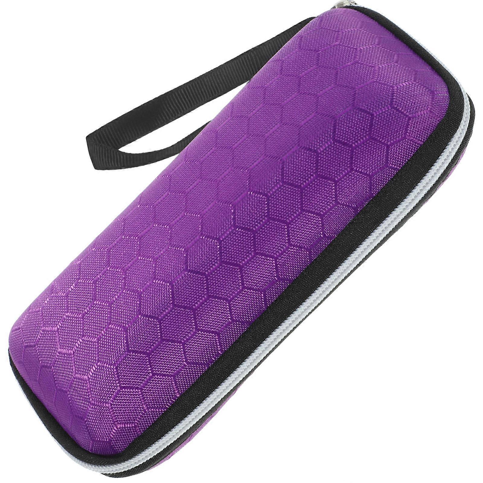 Purple Honeycomb EVA Glasses Case with Zipper – Soft Interior, Double Zipper Design for Easy Use, Portable Sunglasses Protector for Women
