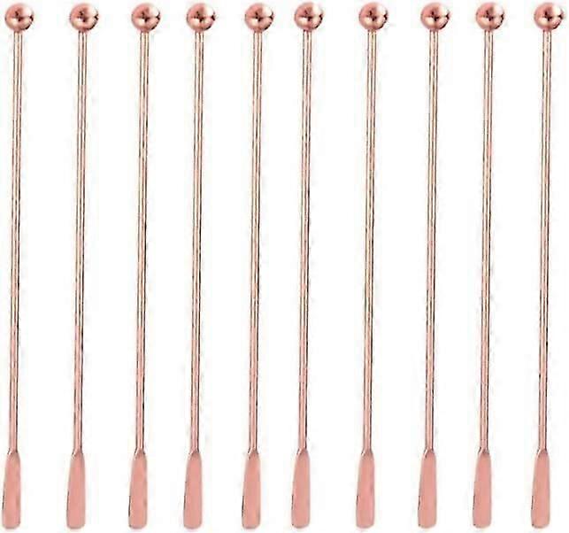10 قطع الفولاذ المقاوم للصدأ القهوة المشروبات تحريك العصي كوكتيل التقليب شرب Swizzle Stick 7.4 "Swizzle Stick Picks Tools Rose Gold