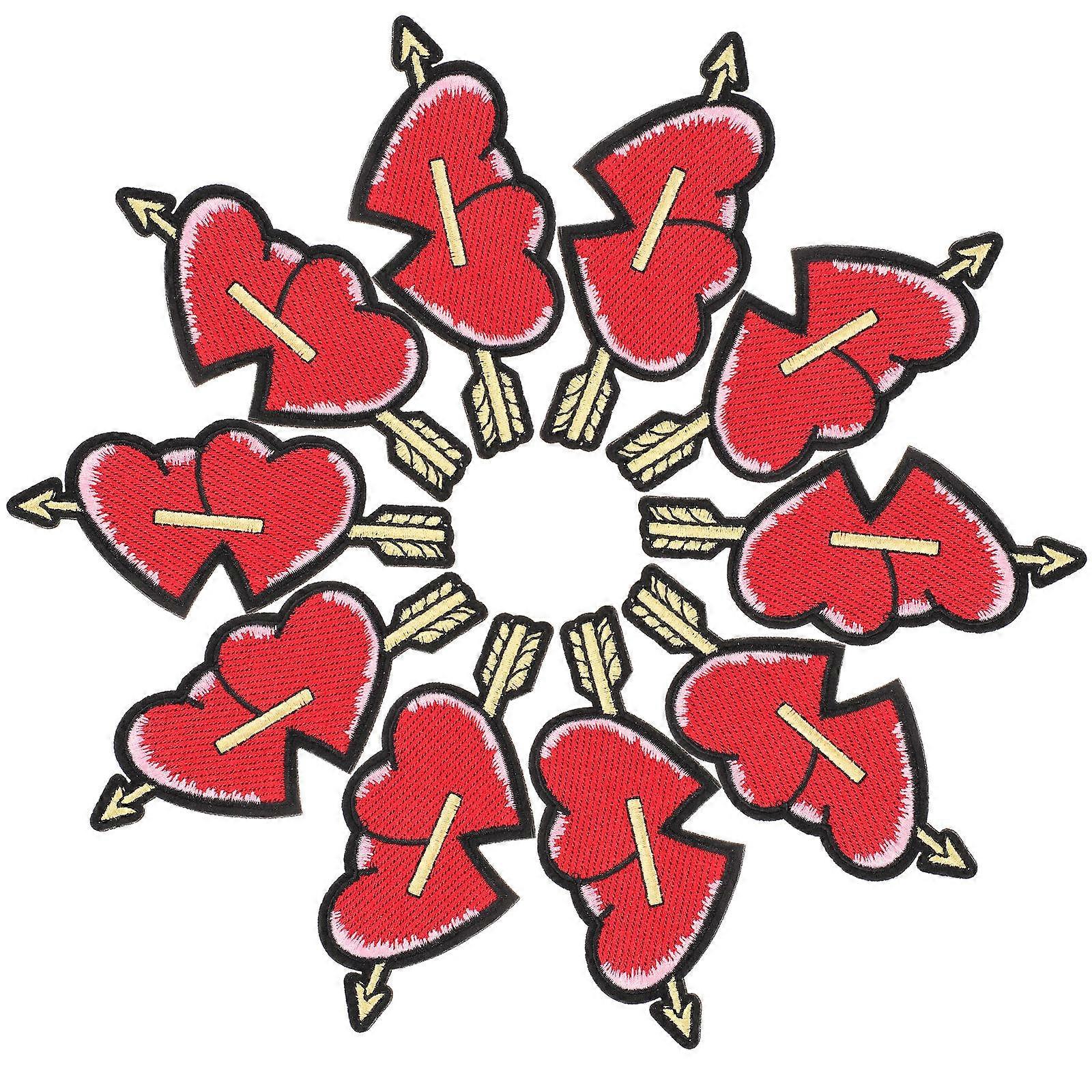 Sew On Heart Patches Simple And Design Textile Accessories 10Pcs