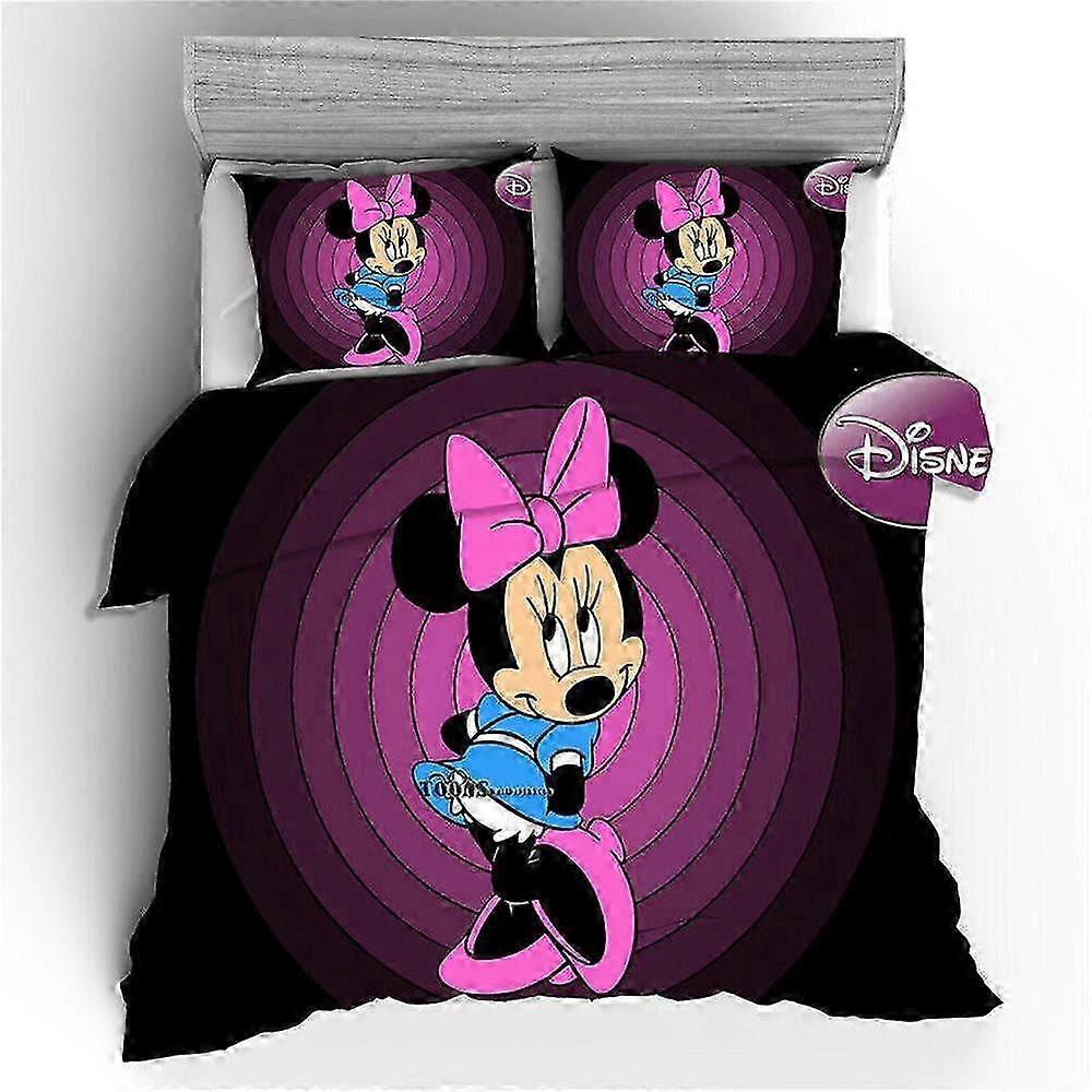 Conjunto de Capa de Edredom Inspirado em Minnie Mouse e Mickey e Roxo com Colcha IU534, Perfeito para Quartos de Crianças