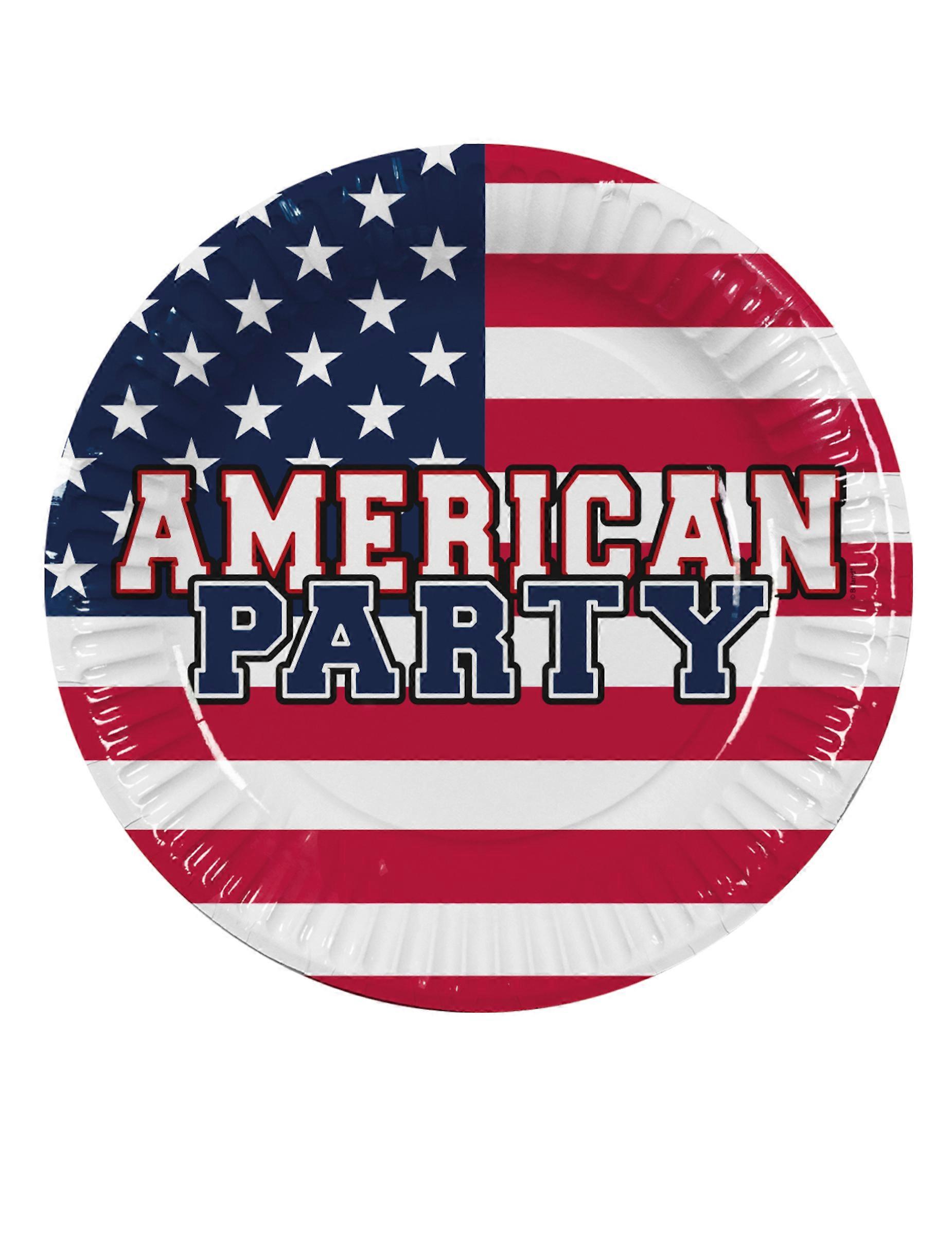 10 American party paper plates 23 cm