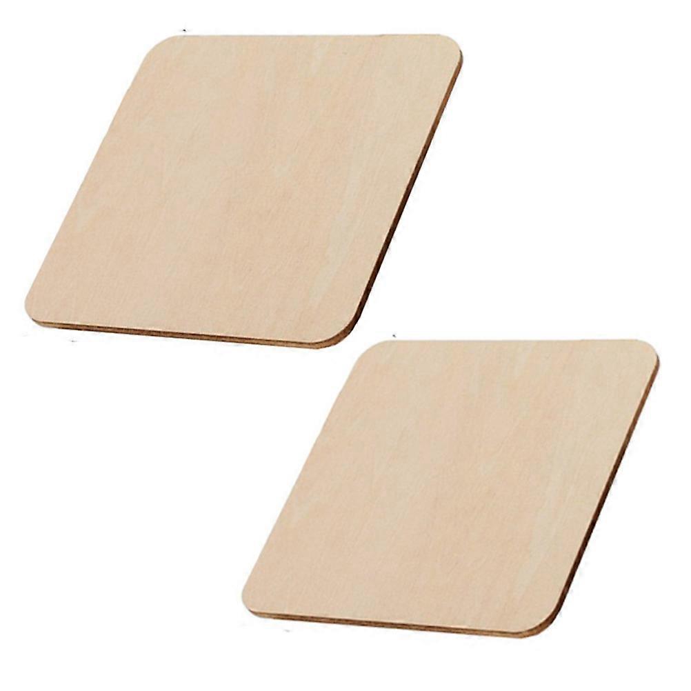 Square Blank Unfinished Wood Slices Diy Craft Material For Christmas Holiday Decorations 50Pack