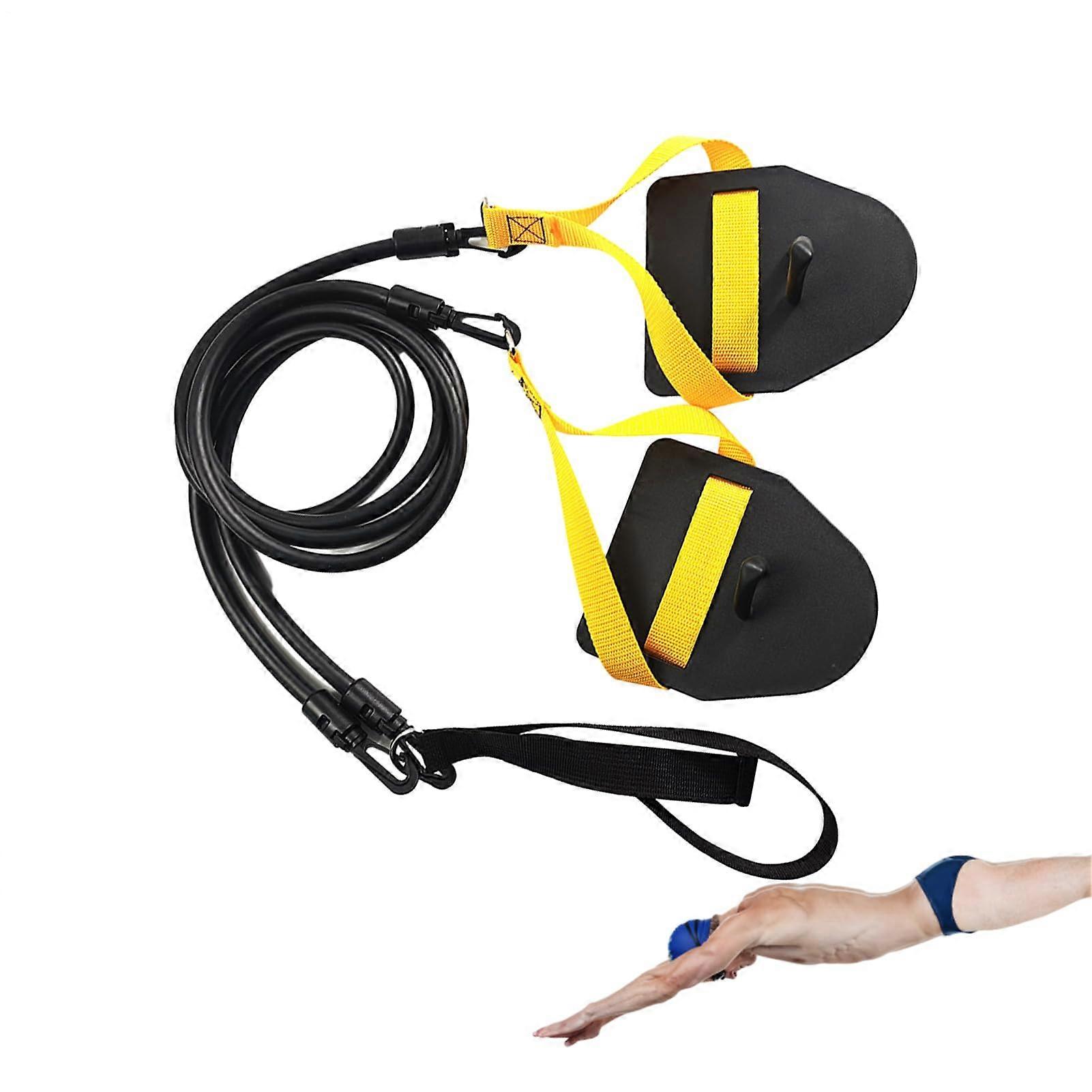 Swimming resistance bands with swim paddles Elastic bands for land training
