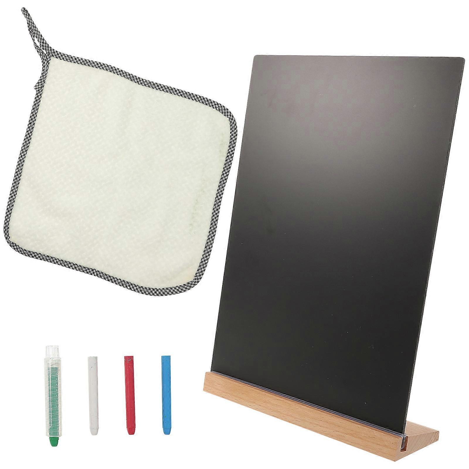 DIY Writing Blackboard Memo Board Erasable Chalkboard for Shop Home 29.7X21cm Angled Base 1Set
