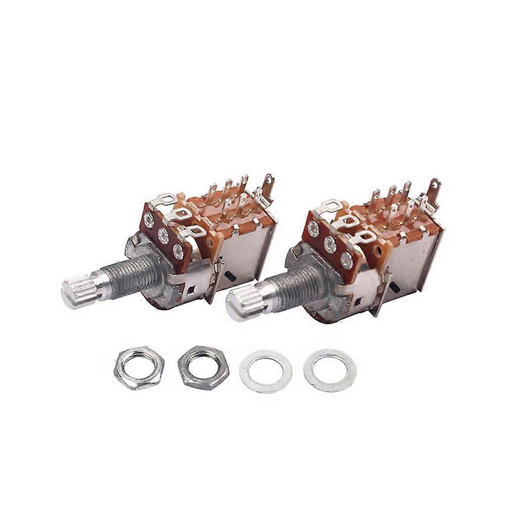 Rotary Potentiometer Split Shaft Guitar Pots For Electric Guitar Use Replacement Part 2Pcs