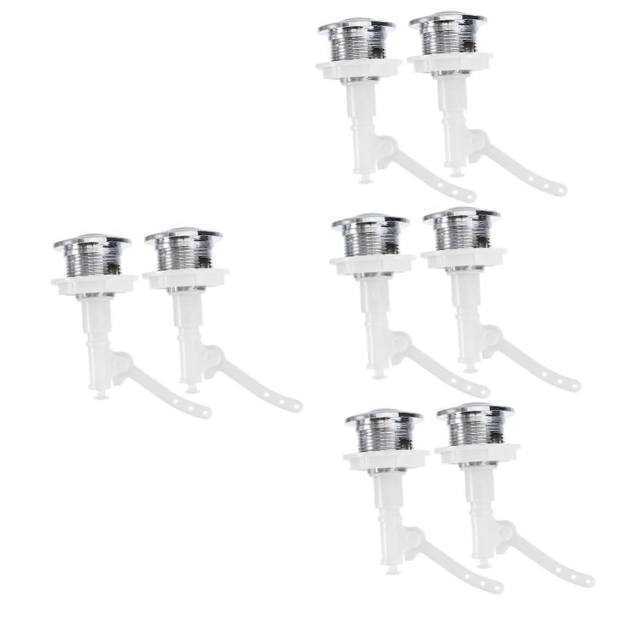 Toilet Flush Button Replacement – 4 Sets White Push Button for Toilet Tanks, Compatible with Standard Toilet Water Tanks, 2 Pieces x 4
