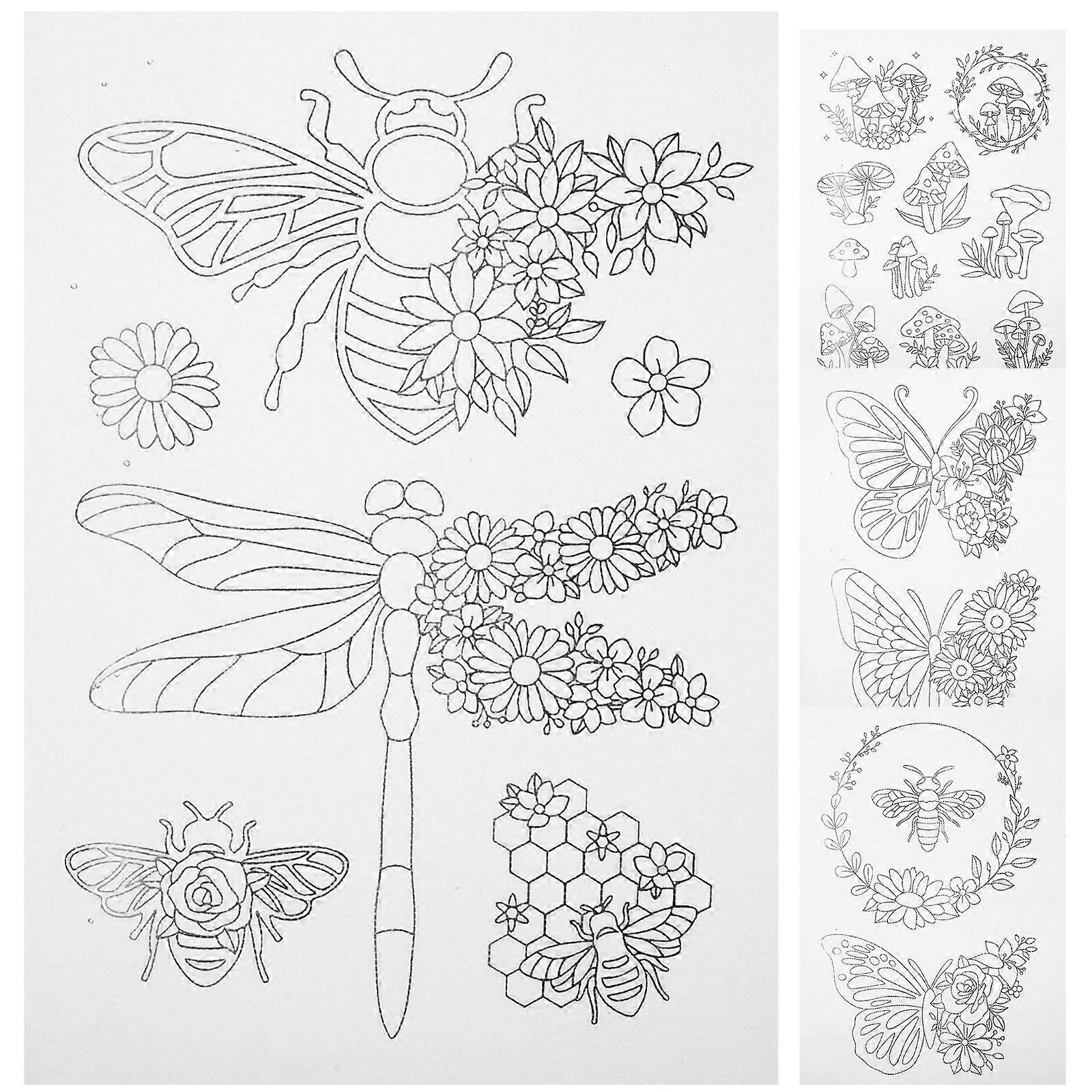 4 ark vattenlösligt ark broderi symaterial DIY sömnadsförsörjning för kläder