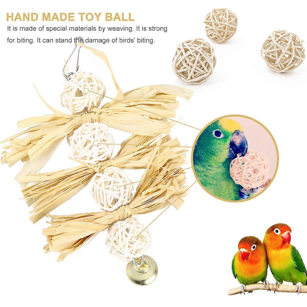 Parrot Toy Parrot Swing Molar Toy Assorted Color Rattan Material Chewing Entertainment 1Pack